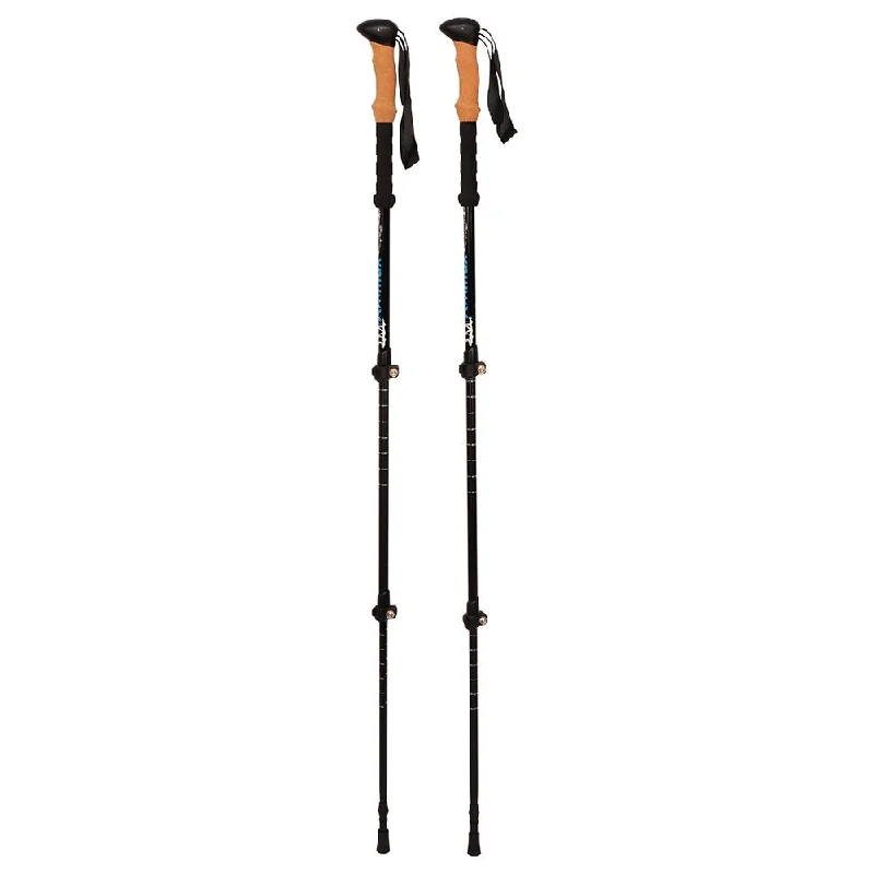 ALUMINUM 3 PIECE TREKKING POLES WITH CORK HANDLES