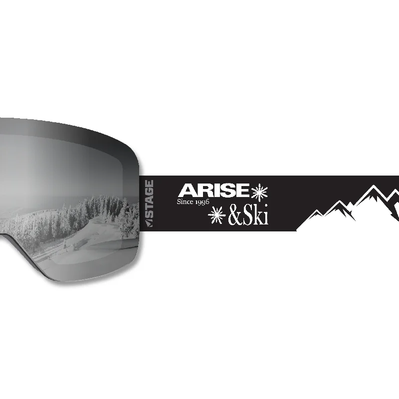 Arise & Ski Frameless Prop Ski Goggle - Mirror Chrome Smoke Lens