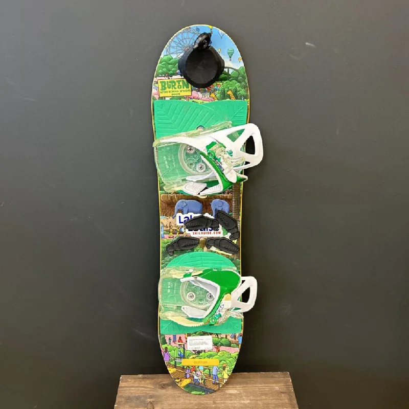 Burton - Kids After School Special Snowboard/Bindings + Riglet Snowboard Reel - MSRP $450: Green/White--80cm