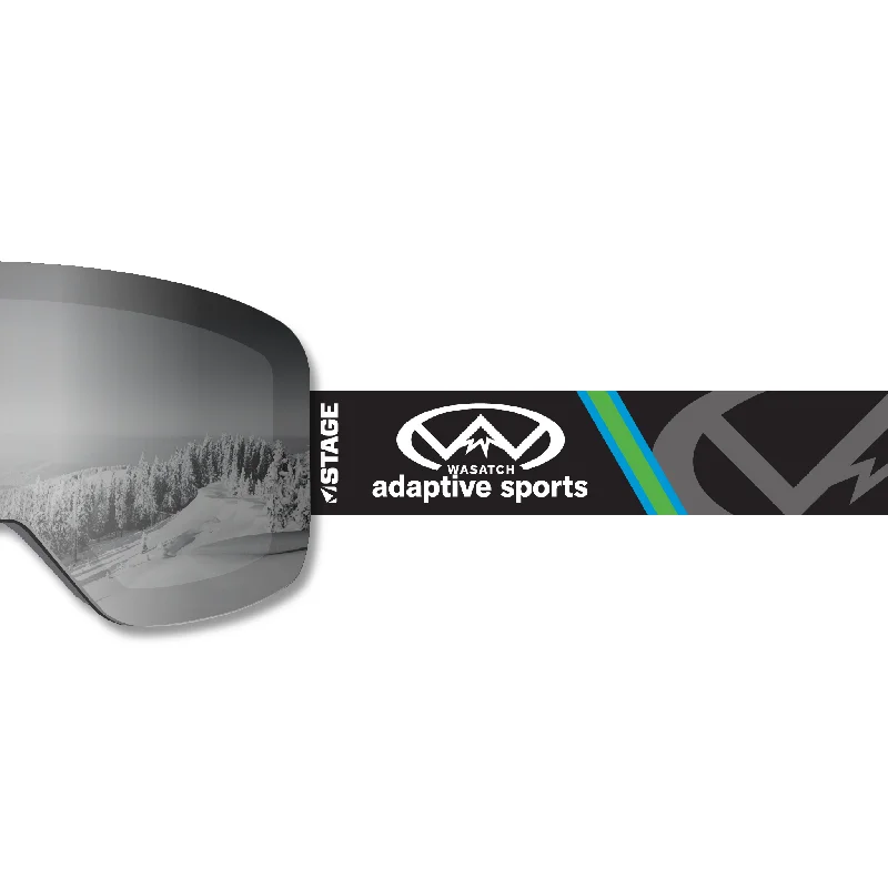 Wasatch Adaptive Sports [black strap] Frameless Prop Ski Goggle - Mirror Chrome Smoke Lens