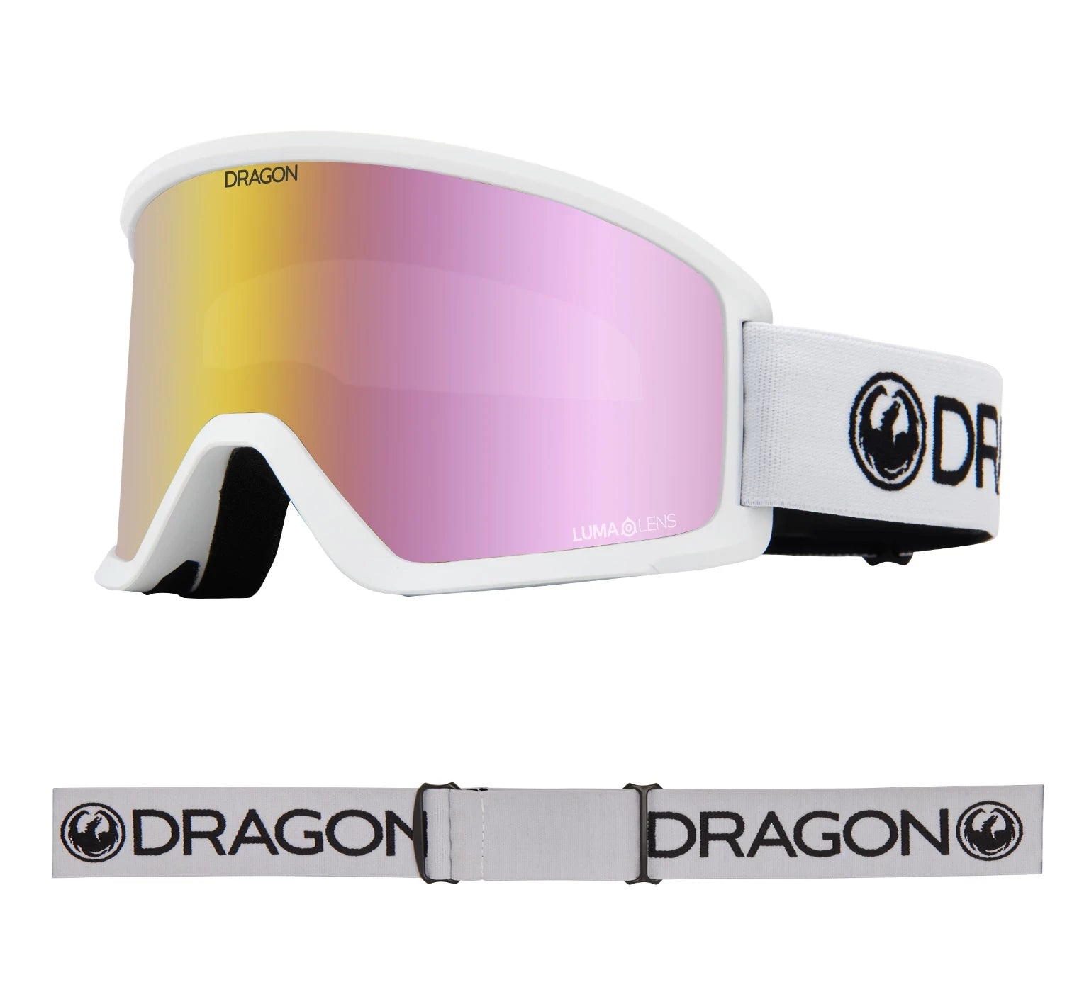 Dragon DX3 OTG Snow Goggles 2024 White / Lumalens Pink Ion