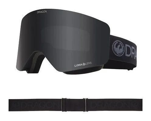 Dragon R1 OTG Snow Goggles Low Bridge 2024 Blackout / Lumalens Dark Smoke + Lumalens Amber