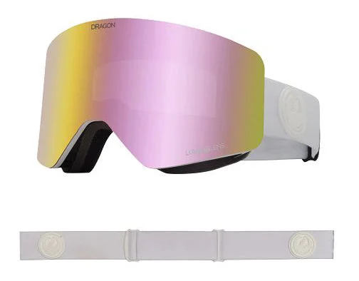 Dragon R1 OTG Snow Goggles Low Bridge 2024 Whiteout / Lumalens Pink Ion + Lumalens Dark Smoke