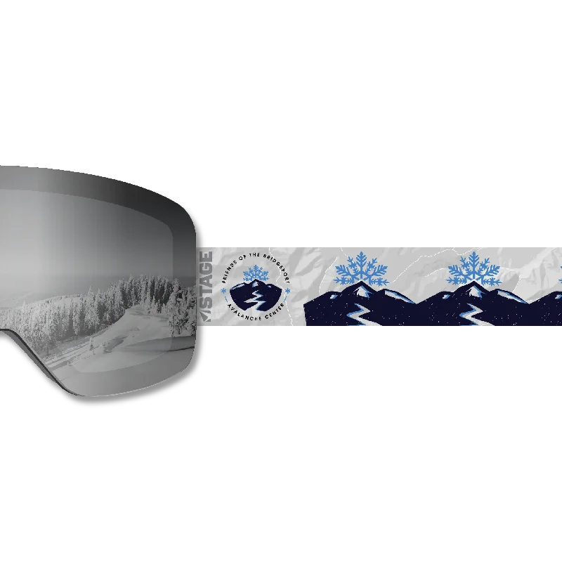 Friends of Bridgeport Avalanche Center Frameless Prop Ski Goggle - Mirror Chrome Smoke Lens