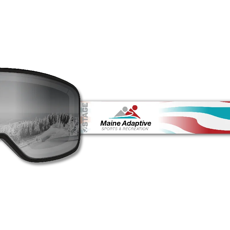 Maine Adaptive Prop Ski Goggle - Black Frame w/ Mirror Chrome Lens - Adult Universal