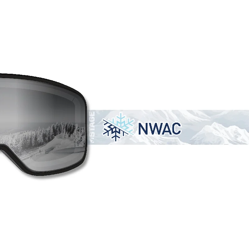 NWAC Prop Ski Goggle - Black Frame w/ Mirror Chrome Lens - Adult Universal