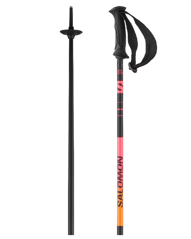 Salomon Shiva Ski Poles - Black Shocking Pink