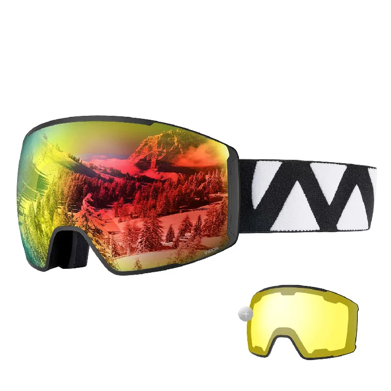 Black Strap VLT 13% REVO Red Lens + Polarized Yellow Lens VLT 75%