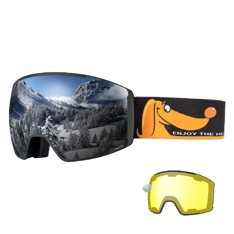 Puppy Strap VLT 9% Silver Lens + Polarized Yellow Lens VLT 75%