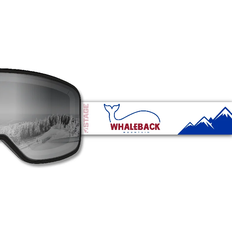 Whaleback Mountain Prop Ski Goggle - Black Frame w/ Mirror Chrome Lens - Adult Universal